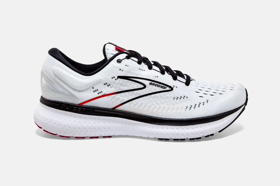 Brooks Glycerin 19 Road Running Shoes - Mens - White/Black/Red - VA7194328